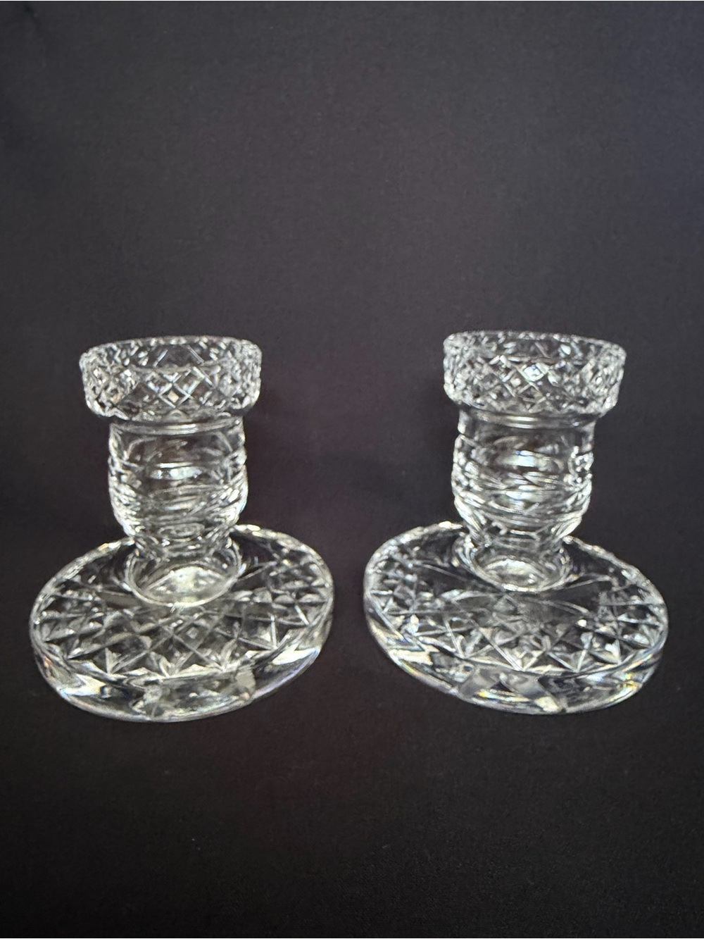 Waterford Crystal candlestick in the Glandore pattern. Like new